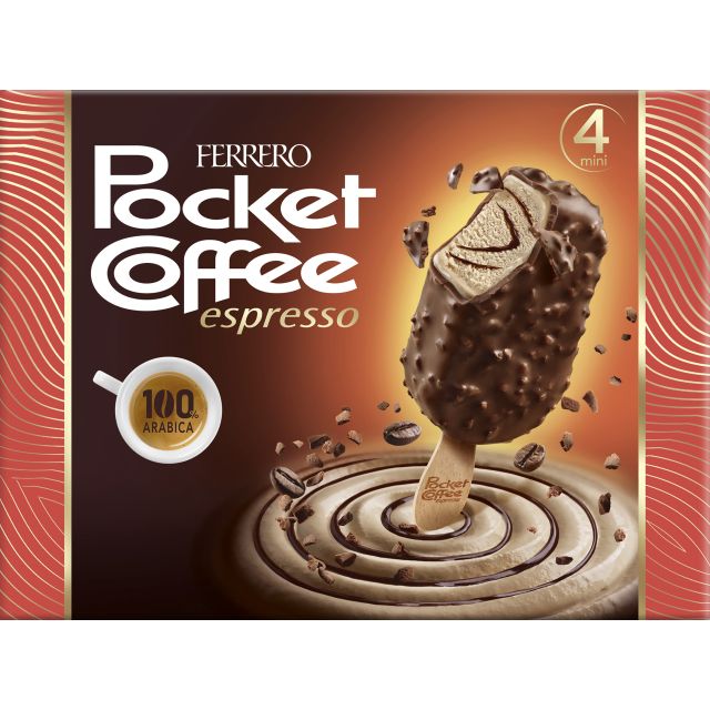 Ferrero Ice Cream -  Pocket Coffee Ice Cream Stick Classic 4er 4x50ml